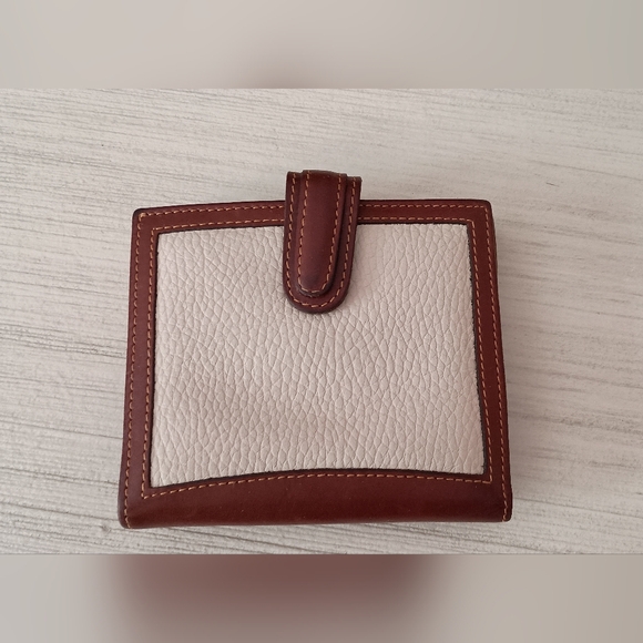 Coach Brown and Cream Pebble Leather Wallet - Picture 1 of 7